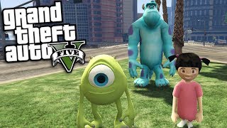 GTA 5 Mods - MONSTERS INC MOD w\/ BOO, SULLY \& MIKE (GTA 5 PC Mods Gameplay)
