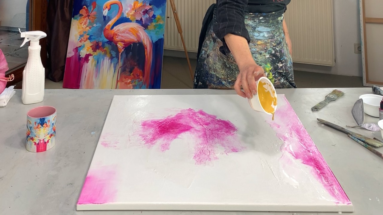 Fliessen lassen ! Easy DIY Texture Effektvoll! Abstrakte Techniken - Pigment, Schichtungen