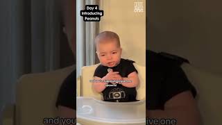 Celebrity Abi’s 4th Day of Starting Solids! 👇⁠ ⁠ 🍽️On the Menu today:⁠ Peanuts 🥜 First allergen Wealth