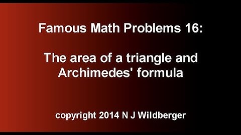 The area of a triangle and Archimedes