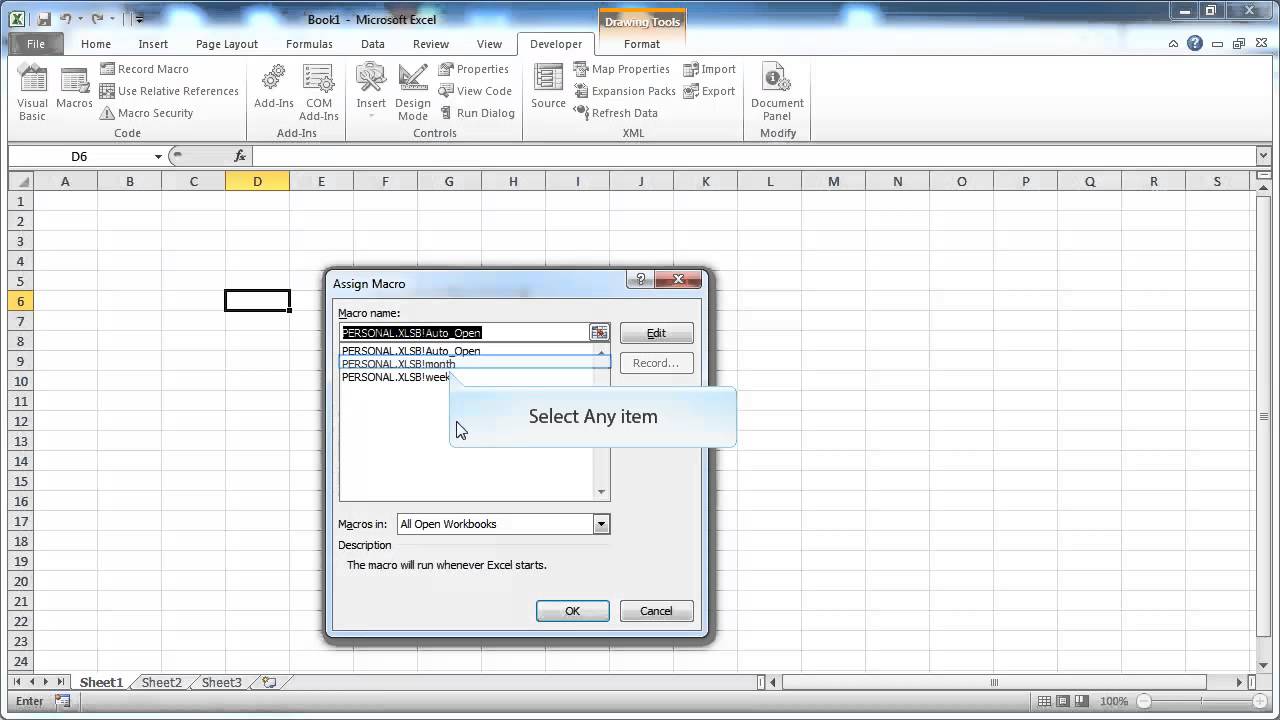 excel 2010 macro button