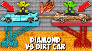 Which car IS STRONGER DIAMOND VS DIRT in Minecraft ? TOYOTA SUPRA BATTLE !