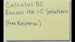 2016 Calculus BC Free Response - First 3 Problems