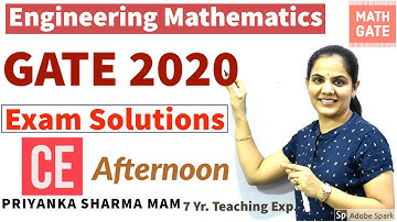 GATE 2020 EXAM SOLUTION I Engineering Mathematics I CE - 2020 I Civil l Engg. I Afternoon
