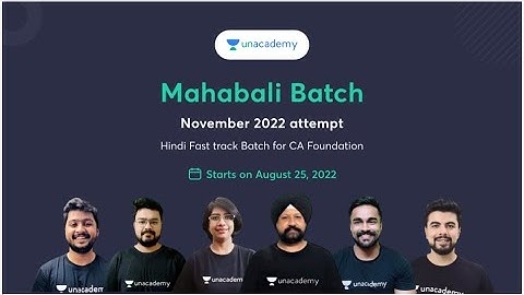 Mahabali CA Foundation Fast Track Batch launch for Dec 22 Exams