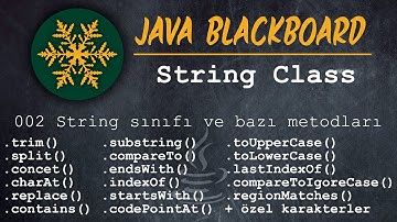 002  Java Dersleri : String sınıfı ve bazı String metodları