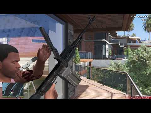 GTA 5 - Franklin's Mansion Shootout + Six Star Escape