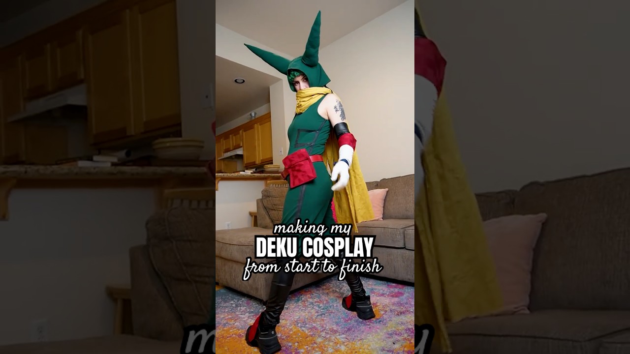 ⚠️ how I made my ENTIRE Deku cosplay ⚠️ #myheroacademia #thriftflip #dekucosplay