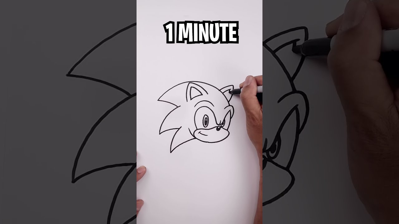 Drawing Sonic In 1 SECOND 10 SECONDS MINUTE MINUTES 