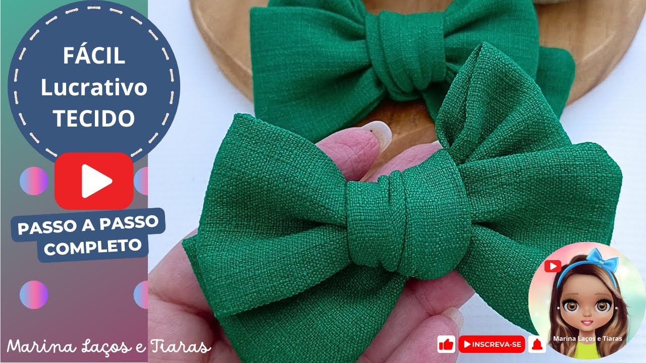 Parzinho de Laços de LINHO! 💚🎄 Tutorial FÁCIL e RÁPIDO com NÓ Comum (Costura à Mão ou Máquina)!
