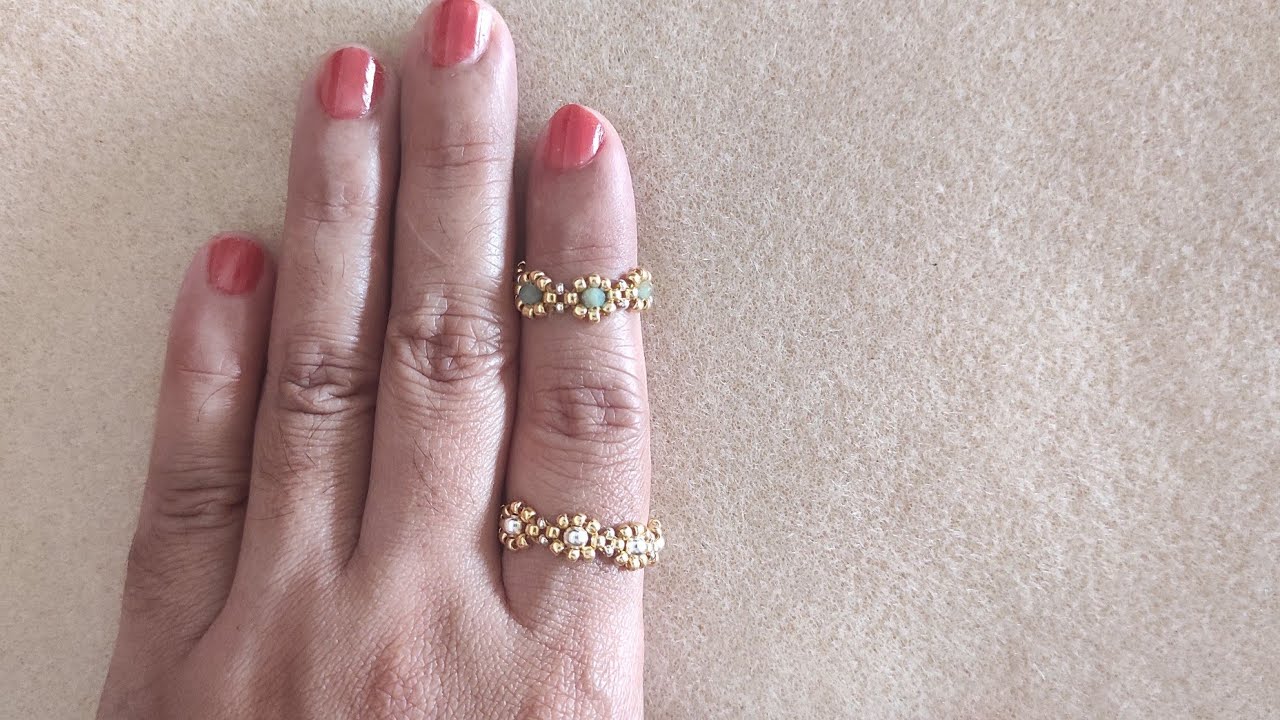 Daisy chain band ring.... simple and easy to make DIY Beaded Daisy