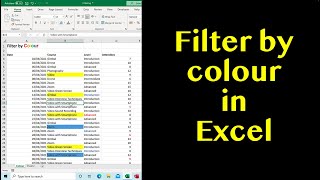 Filter By Colour in Excel