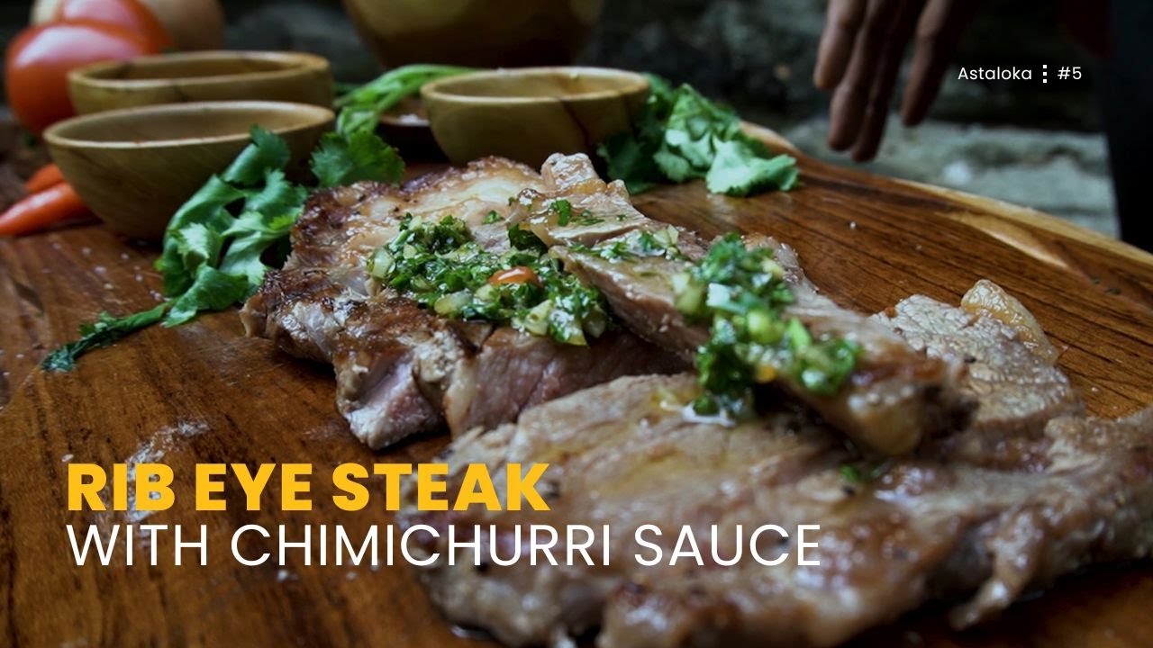 Rib Eyes Steak with Sipcy Chimichurri Sauce, Cooking in the River YouTube