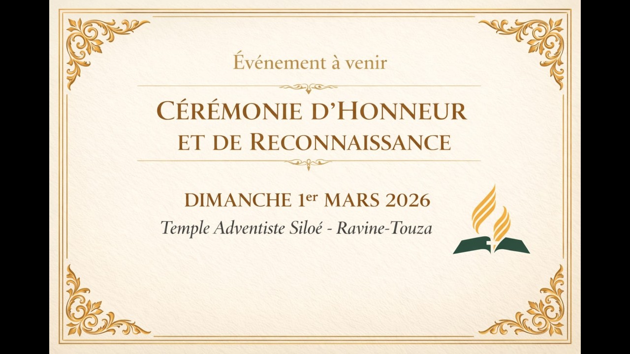 Dimanche 01 Mars 2026 Cérémonie d'honneur et de reconnaissance