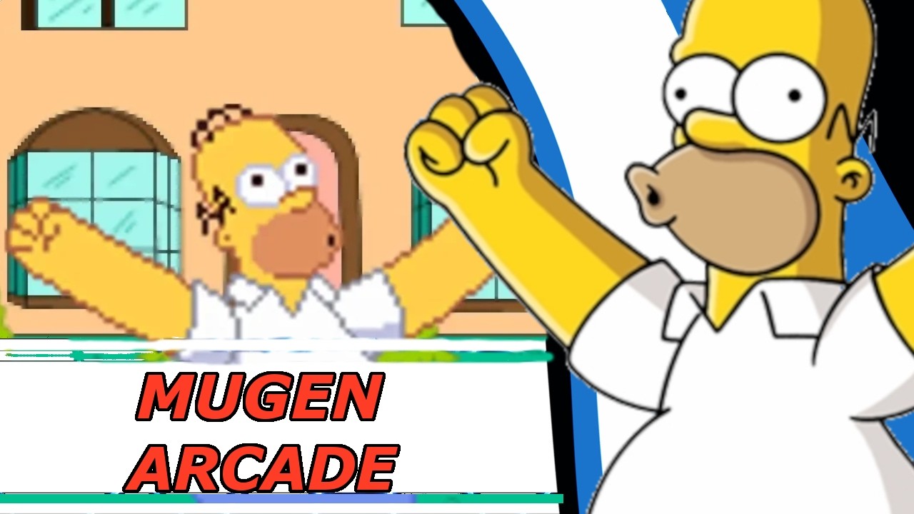 MUGEN Arcade Mode с Гомером Симпсоном от JudgeSpear, Warner el Tochix