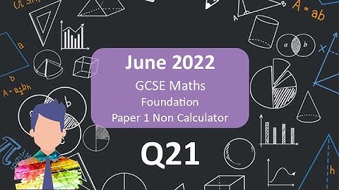 Q21 AQA GCSE Maths Foundation Paper 1 June 2022