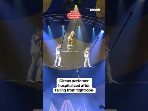 Circus performer hospitalized after falling from tightrope #shorts