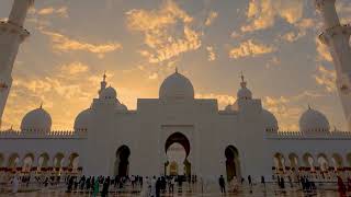 Sheikh Zayed Grand Mosque sunset hyper lapse