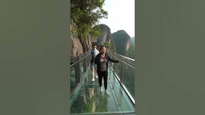 Terrifying Glass Bridge Walk in China #glassbridge #shorts #skywalk #skyroad #glassskywalk
