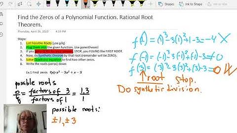Finding Zeros of a Polynomial Function. Part 1.