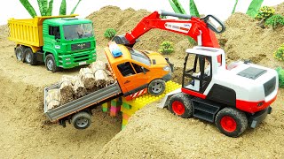Diy tractor mini Bulldozer to making concrete road | Construction Vehicles, Road Roller #15