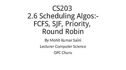 CS203 2.6 Scheduling Algos Part 1:-FCFS By Mohit Kumar Saini GPC Churu