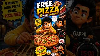 FREE PIZZA Challenge 😂 | Gappu Guru Shorts | Hindi Cartoon 🚀🍕🔥Untitled design