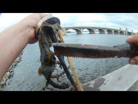 Magnet Fishing Local Piers # 8 A Few Knives Bells And Some Folks Have Fun On A Motorized Drift Trike