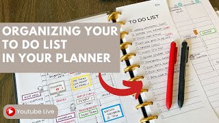 Organizing your to do list in your planner