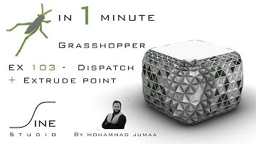 Grasshopper in 1 minute - EX 103 - Dispatch + Extrude point