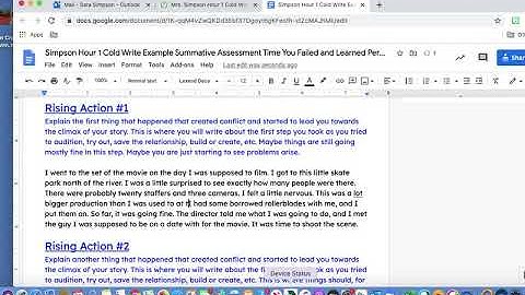 Modeling How to Writing A Rising Action (1) in a Personal Narrative: Rollerblading Disaster