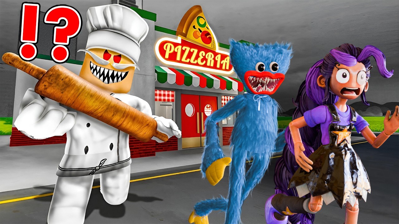Huggy Wuggy Plays PAPA PIZZA'S CURSED PIZZERIA in Roblox (OBBY)
