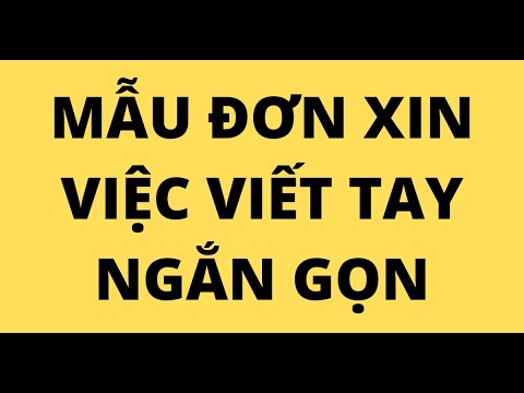 MẪU ĐƠN XIN VIỆC VIẾT TAY NGẮN GỌN