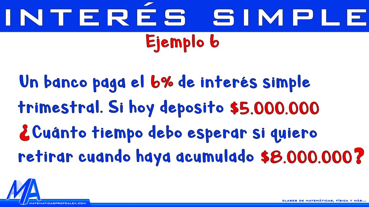 Interés simple | Ejemplo 6 - YouTube