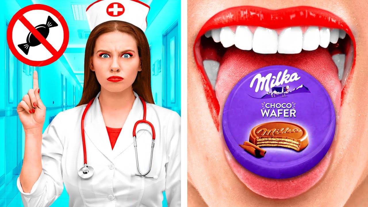 병원에 음식을 숨겨 들어가는 법 | 푸드 배틀 Happy Funny