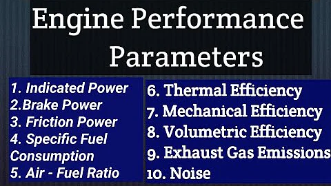 Engine Performance Parameters|Indicated power| Brake power| Indicated thermal efficiency| SFC
