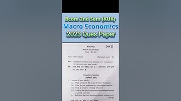 #Macro Economics #KUK 2023 Ques Paper|| #Bcom 2nd Sem||#Shorts