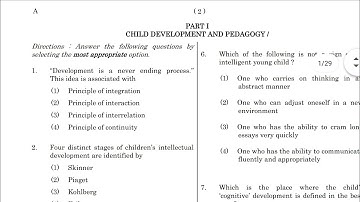 Assam TET 2021/Child Development and Pedagogy/15 questions Previous year question paper/ part 2