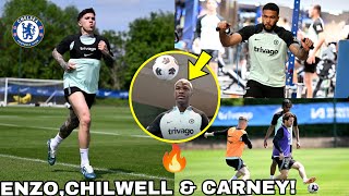 ENZO FERNANDEZ STORMS COBHAM!🔥Chukwuemeka & Ben Chilwell Spotted in Chelsea Training,Caicedo Blonde