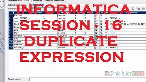 Duplicate Expression - Informatica Tutorial - Session - 16
