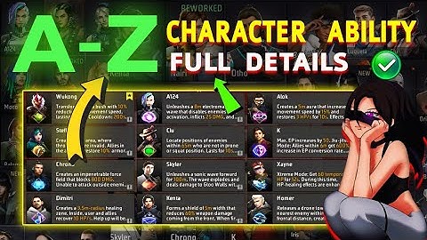 AtoZ All characters ability 2025 | Free fire all characters ability full details | Character ability