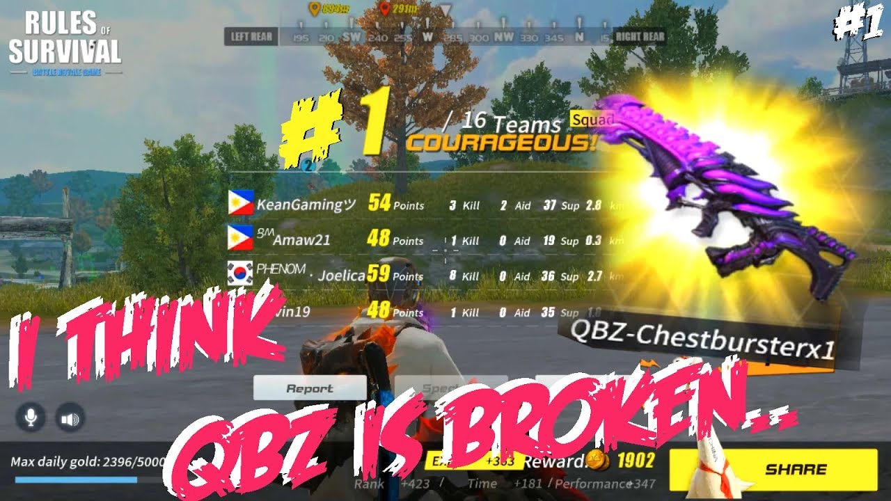 I think QBZ is Broken - Rules Of Survival Chicken Dinner (Tagalog) #1