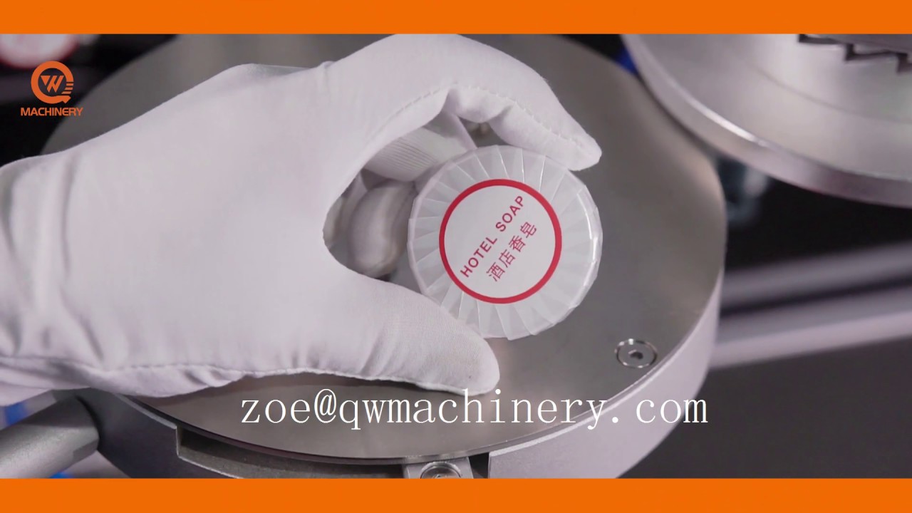 How to pack your handmade and label the soap toilet round soap with machine - YouTube