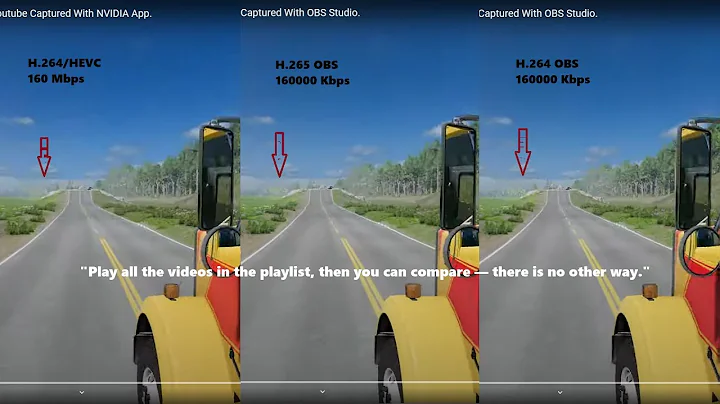 H.264 - H.265 Video Quality Test After Uploaded To Youtube Captured With OBS Studio.