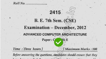 2012 Mdu BTech CSE 7th Sem Advance Computer Archetecture Question Paper