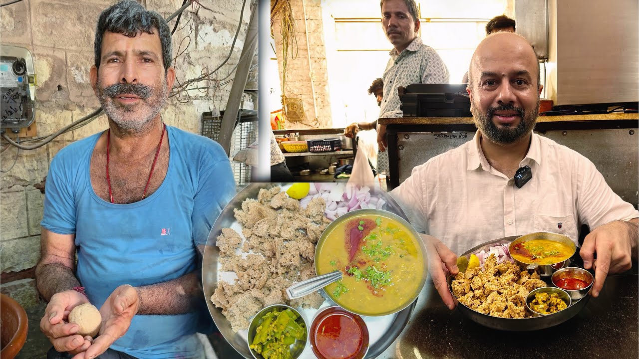 Jodhpur Mein   देसी गेहूँ से Bane  दाल बाटी  Aur Chorma | Mahavir Dal Bati | Street Food india