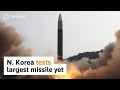 North Korea tests largest intercontinental ballistic missile
