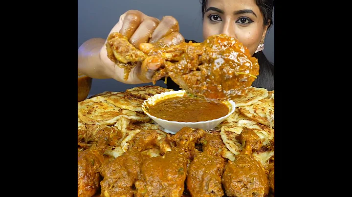 ASMR: EATING SPICY CHICKEN CURRY🔥 PARATHA || #shorts #mukbangn#asmreating #mukbangasmr #asmr