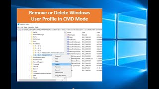 how to delete or remove windows  user  profile on window 10/11 in cmd mode