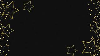Футаж  золотистые звёздочки, блёстки на чёрном фоне/golden stars, sparkles on a black background